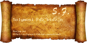 Solymosi Fábián névjegykártya